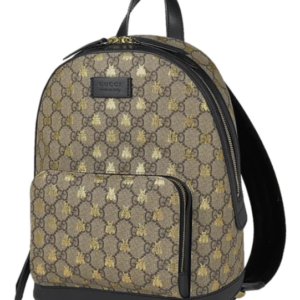 グッチ GG柄 リュックサック スモール バックパック ビー 蜂 リュック GGスプリーム ベージュ ブラック