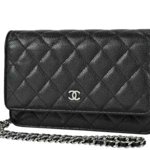 シャネル ココマーク チェーン ウォレット マトラッセ ショルダーバッグ キャビアスキン ブラック